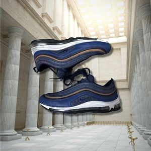 Nike Air Max 97 Navy Blue Tan White Sz Men’s 11